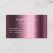 Burgundy Rose Gold Tropfen Make-Haar Visitenkarte (Rückseite)