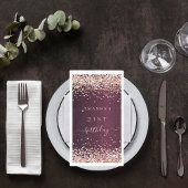 Burgundy Rose Goldene Namensskripte Geburtstag Serviette