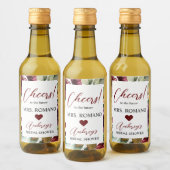 Burgundy Rose Mini Weinflaschen Etikett (Flaschen)