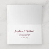 Burgundy Rose Peach Peony Bouquet Platzkarte (Innenseite Aufgefaltet)