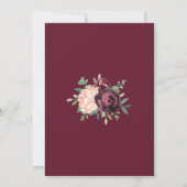 Burgundy Rose Peach Peony Floral Wedding Einladung (Rückseite)