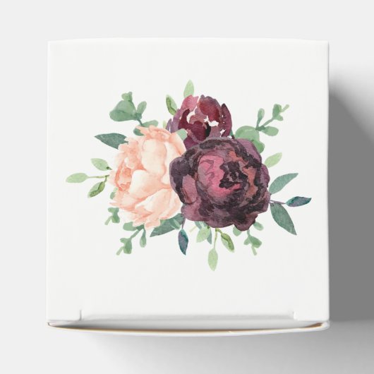 Burgundy Rose Peach Peony Floral Wedding Geschenkschachtel (Oben)