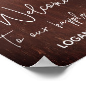 Burgundy Rose Pink Floral Mason Jar Begrüßungszeic Poster (Ecke)