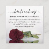 Burgundy Rose Posh Wedding Details & UAWG QR Code Begleitkarte (Vorderseite)