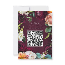Burgundy Rose Ranunculus Wedding QR Code