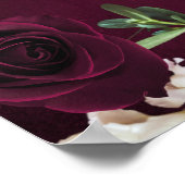 Burgundy Rose Ranunculus Wedding Willkommen Poster (Ecke)