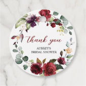 Burgundy Rose Round Gevor Tags Geschenkanhänger (Vorderseite)