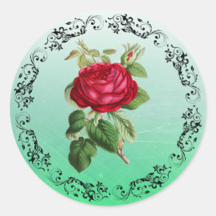 Burgundy Rose Sage Green Stickers