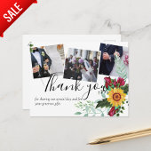 Burgundy Rose Sonnenblumen FOTO Danke Postcard Postkarte