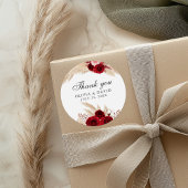 Burgundy Rose und Pampas Grass Vielen Dank Sticker