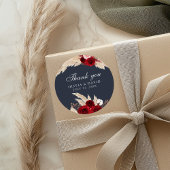Burgundy Rose und Pampas Grass Vielen Dank Sticker