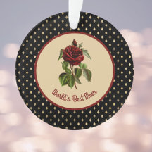 Burgundy-Rose zur besten Mama der Welt auf Black H