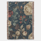 Burgundy roses antique peony distressed decke (Vorderseite Vertikal)