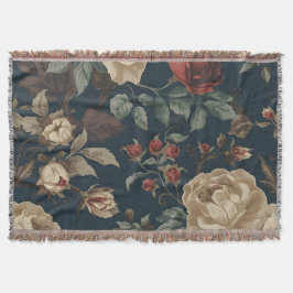 Burgundy roses antique peony distressed decke