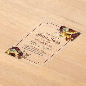 Burgundy Roses Sunflowers Bridal Shower Acryleinladungen (Ablage )