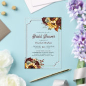 Burgundy Roses Sunflowers Bridal Shower Acryleinladungen (In Situ (Hochzeit))
