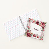 Burgundy Roses with Elegant Frame Notizblock (Innenseite)