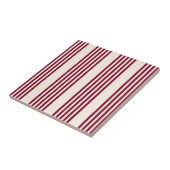 Burgundy rot und beige 5 Streifen Muster Fliese (Seite)