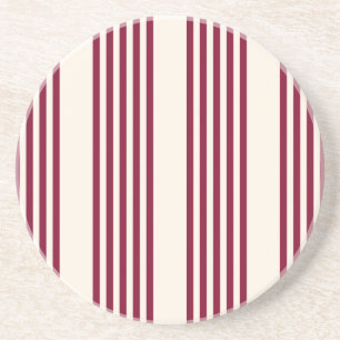 Burgundy rot und beige 5 Streifen Muster Getränkeuntersetzer