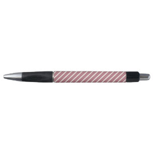 Burgundy rot und beige 5 Streifen Muster Kugelschreiber