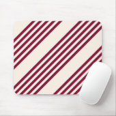 Burgundy rot und beige 5 Streifen Muster Mousepad (Mit Mouse)