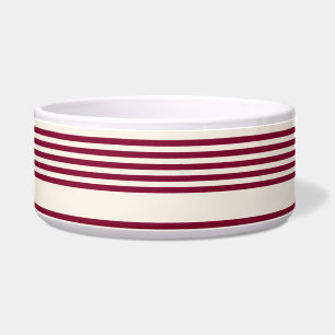 Burgundy rot und beige 5 Streifen Muster Napf