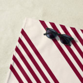Burgundy rot und beige 5 Streifen Muster Strandtuch (Beispiel)