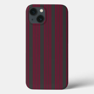 Burgundy Rot und Holzkohle 5 Streifen Muster Case-Mate iPhone Hülle