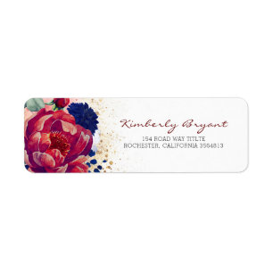 Burgundy Rot und Navy Blue Floral
