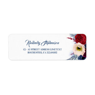 Burgundy Rot und Navy Blue Floral