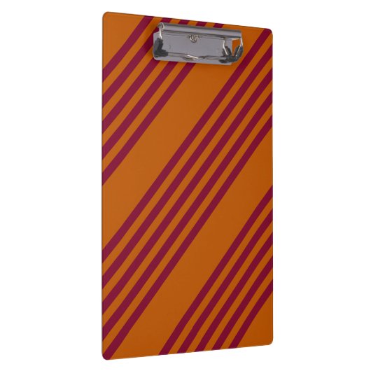 Burgundy rot und verbrannt orange fünf Streifen Mu Klemmbrett (Rechts)