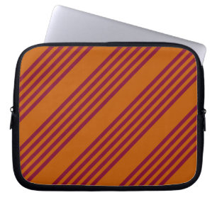 Burgundy rot und verbrannt orange fünf Streifen Mu Laptopschutzhülle