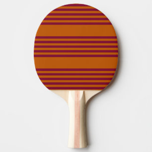 Burgundy rot und verbrannt orange fünf Streifen Mu Tischtennis Schläger