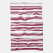 Burgundy rot-weiß fünf Streifen Muster Geschirrtuch (Vertikal)