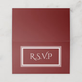 Burgundy Rot-Weiß-R.s.v.p-Karte Platzkarte (Außenseite Aufgefaltet)