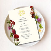 Burgundy Rote Blumenmuslime Islamische Nikah Einladung