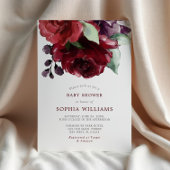 Burgundy Rote Rose Blume Kinderdusche Einladung