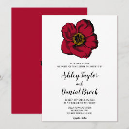 Burgundy rote Rose Einladung