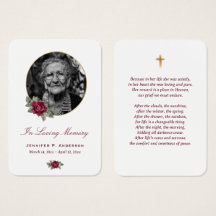 Burgundy Rote Rose Gold Floral Memories Cards