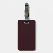 Burgundy Round Stripe Luggage Tag – Customizable Gepäckanhänger (Rückseite vertikal)