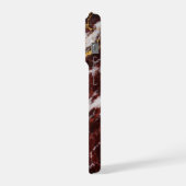 Burgundy Royale Marble with White & Gold Veining iPhone Hülle (Linke Seite)