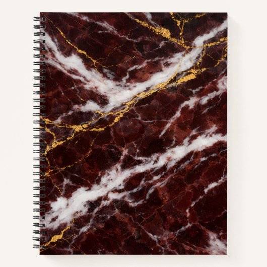 Burgundy Royale Marble with White & Gold Veining Notizblock (Vorderseite)