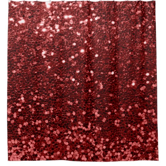 Burgundy Ruby Red Maroon Imitats Glitzer Sequin Gl Duschvorhang (Vorderseite)