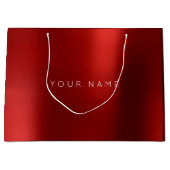 Burgundy Ruby White Plum Minimal Gefallen Geschenk Große Geschenktüte (Vorderseite)