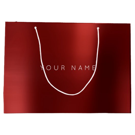 Burgundy Ruby White Plum Minimal Gefallen Geschenk Große Geschenktüte (Rückseite)