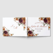Burgundy Rust Burnt Orange Copper Floral Wedding Gästebuch (Voll)