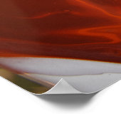 Burgundy Rust Dark Red Marble Akryllische Kunst Ab Poster (Ecke)