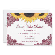 Burgundy Rustic Chic Sonnenblumen Hochzeit