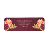 Burgundy Rustic Fall Boho Floral Wedding Address (Vorne)