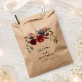 Burgundy Rustic Floral Custom Wedding Gefallen Tas Geschenktütchen (Ausgeschnitten)